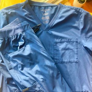 JAANUU Mens Medium Navy Scrub Set